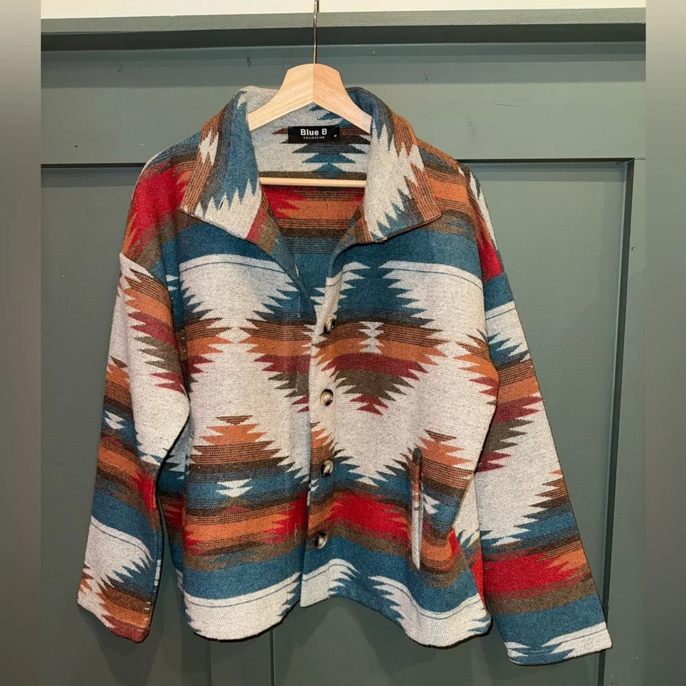 Aztec Button-Up Jacket - Picture 1 of 2